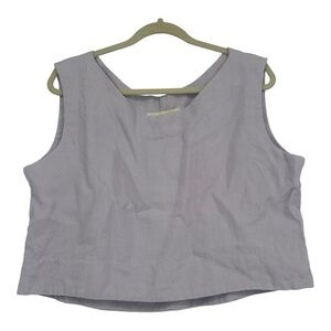 Lauren Winter Lilac Purple Linen Lark Sleeveless Crop Top Lagenlook Free Size